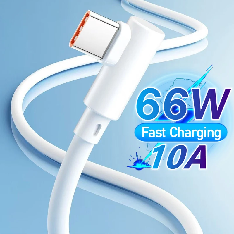 High-Speed 10A USB-C Cable with 90° Elbow Design