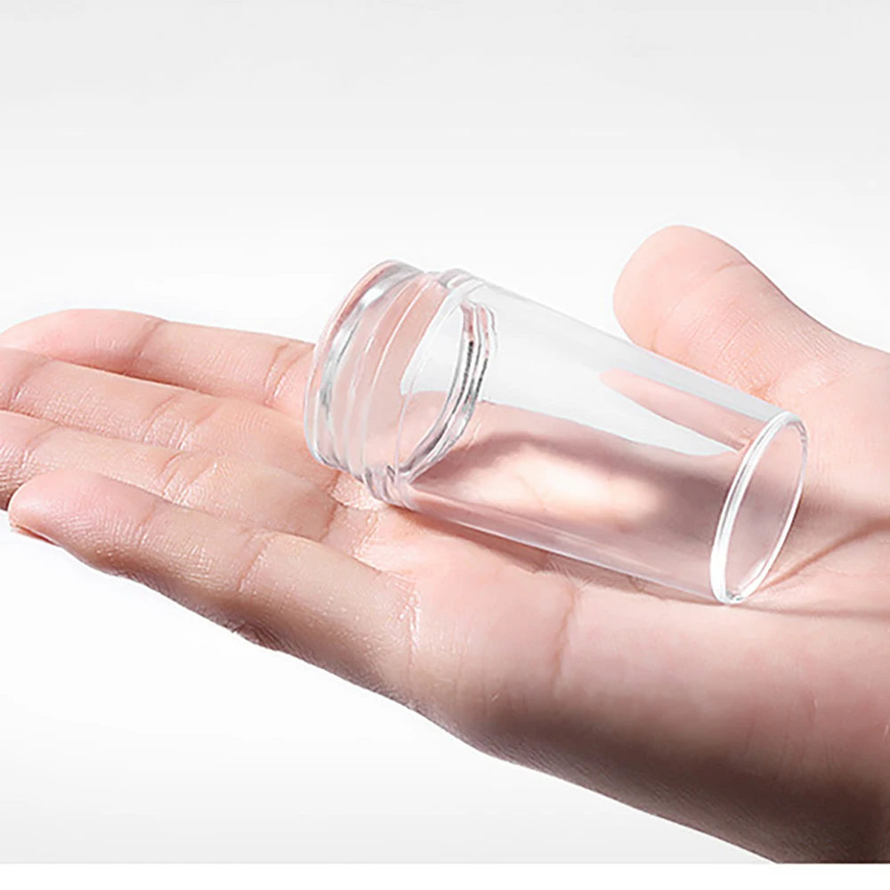 투명 네일 아트 스탬핑 키트 ? 2.8cm 스탬퍼(캡 포함), 프렌치 네일 스탬핑 도구(스크레이퍼 포함) ? 네일 아트 패턴 디자인 도구