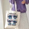 MINISO Stitch Tote Bags for Women Shopping Bag with Handbag Large-capacity Shopper Bag Casual Lady Students Tote Bag for Girls 1