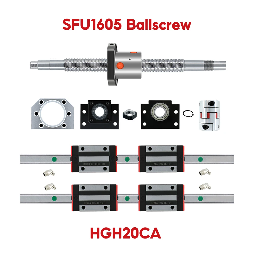 2 Pezzi SBR20 Supporto Per Guida Lineare 4 Pezzi SBR20UU Block Bearing SFU1605 Ve A Ricircolo Di Sfere Lavorata Con Estremà Alloggiamento Dado Supporto BKBF12 Set Accoppiatore - Foto 7