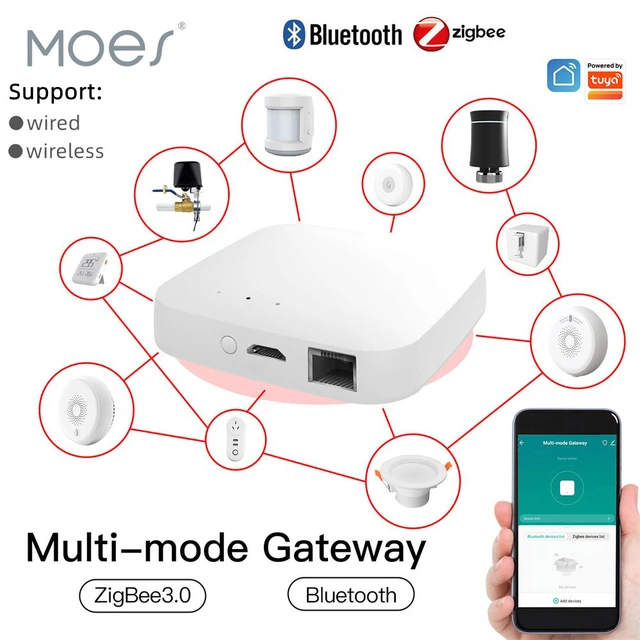 MOES ZigBee Smart Gateway Hub|Wireless Wired Smart Home ZHUB W Bridge