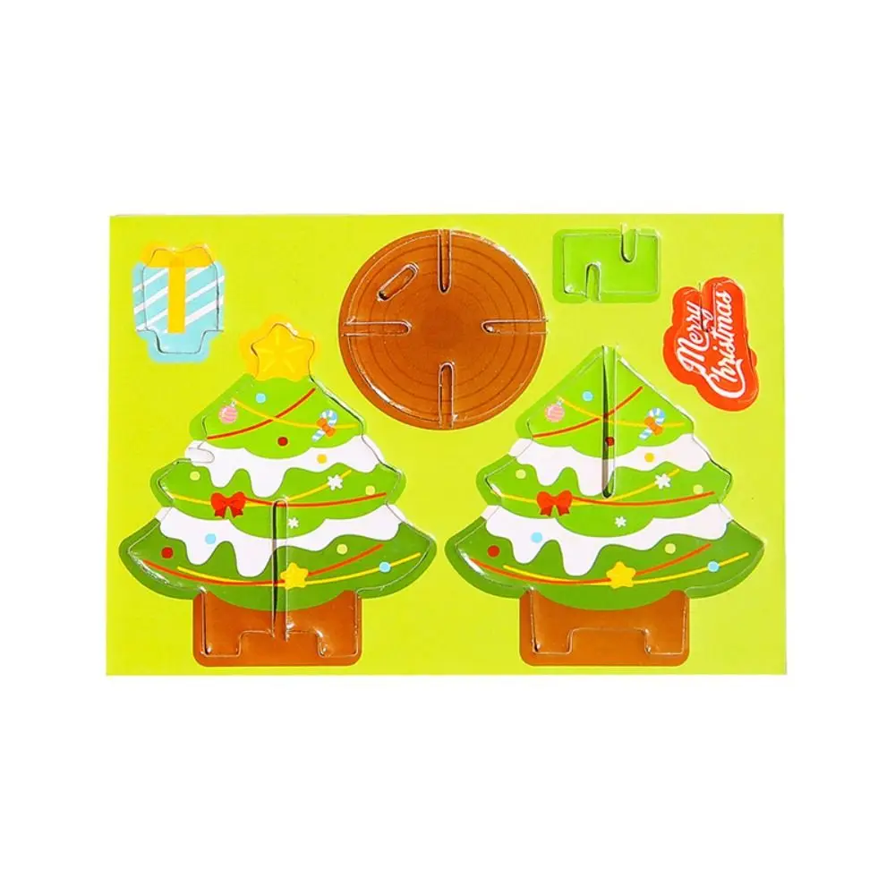 Santa Claus Christmas 3D Puzzle Christmas Tree Snowman Cartoon Kriss Kringle Jigsaw Elk Reindeer Kids Xmas Arts Puzzle 3