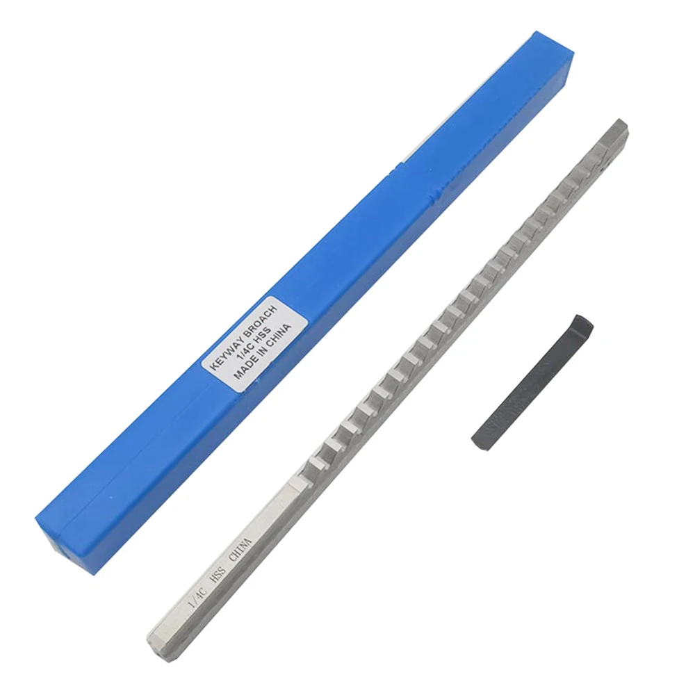 CNC 브로칭 기계 금속 가공용 고속 스틸 HSS 절단 도구, 1/4 C 푸시 타입 키웨이 브로치 인치 크기