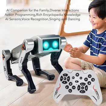 Robot quadrupede programmabile Controllo vocale Simpatico cane robot AI con telecomando per ragazzi