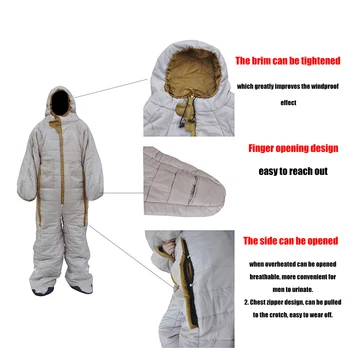 Standing 3 Seasons Full Body Sleeping Bag Human-Shaped Sleeping Bag Humanoid Walking Camping Sleeping Bag Accompany Sleeping 5