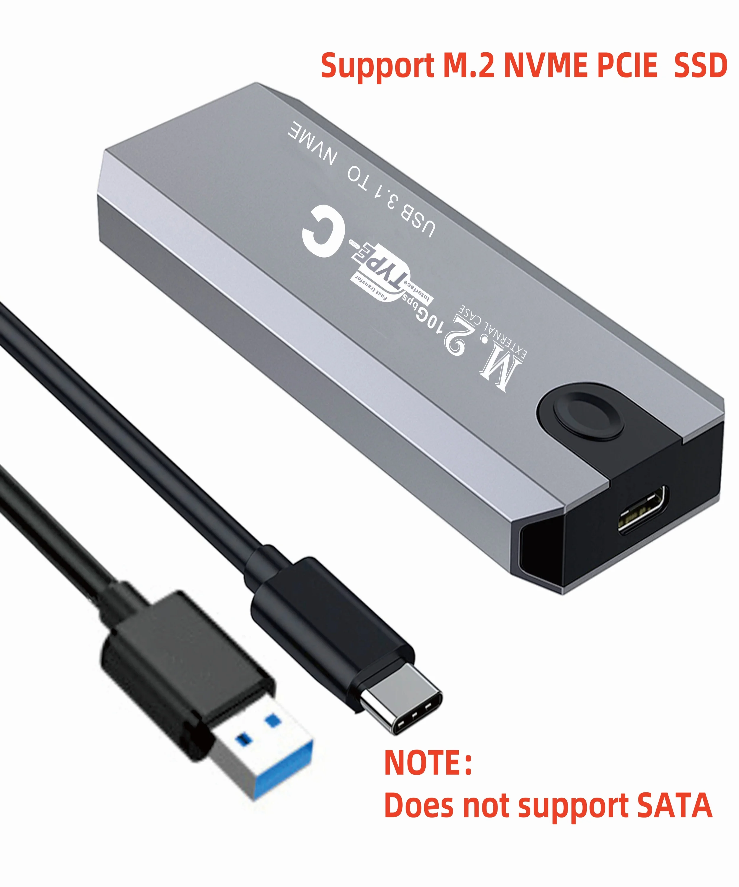 M2 외장 SSD 케이스, 알루미늄 냉각 기능이 있는 기계식 리더, 듀얼 프로토콜 NVMe/NGFF 케이스 지원