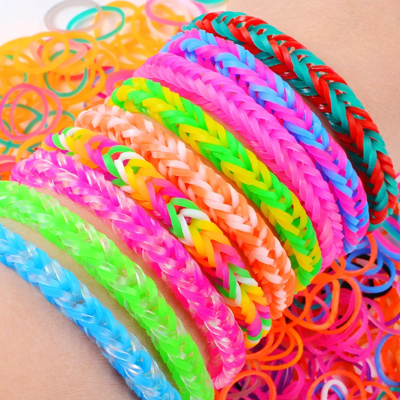 300PcsNewHandmadeLoomRubberBandsBraceletForKidsHairRubber