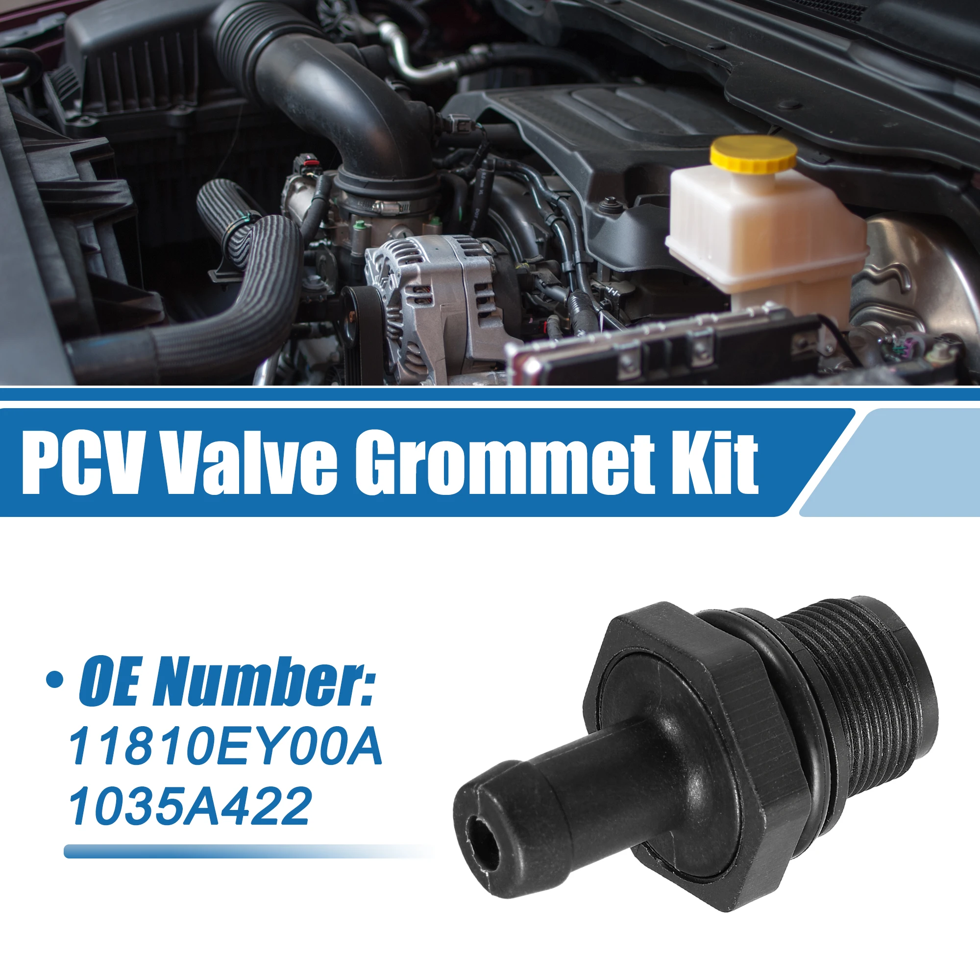 X Autohaux PCV Valve Grommet Exhaust Positive Crankcase Ventilation Fittings No.11810EY00A/1035A422 for Nissan 370Z 2009-