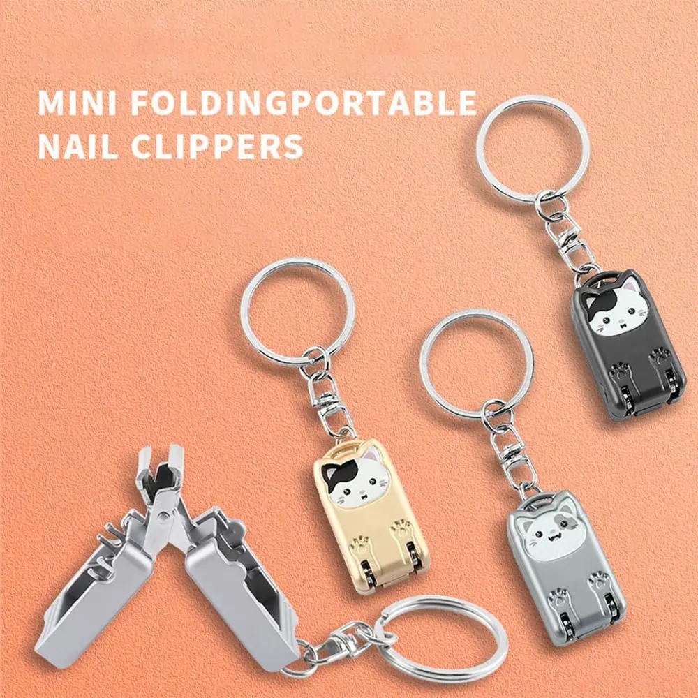 Cat Nail Clippers Folding Portable Keychain Pendant Anti-Splash