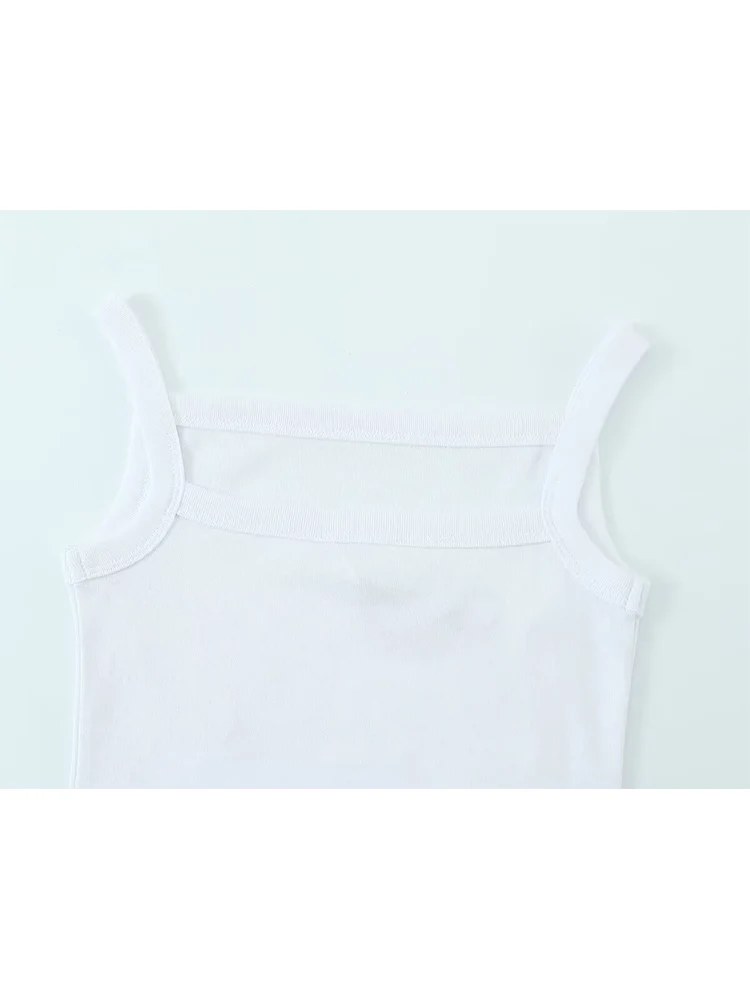 TFMLN 2025 Women Sling Tops Casual Camis Sleeveless Tank Top Cute Casual Square Collar Tops Solid Color Women Fashion Strap Tops