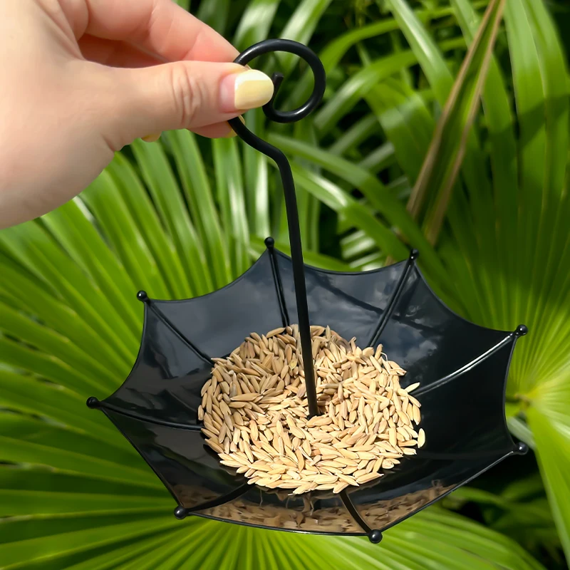 Bird Feeder Parrot Feeder Bird Water Drinker Bird Grinding Bar Bird Supplies Creative Umbrella Feeder Parrot Food Tray Outdoor Water Tank Birdcage Hanging Decorative