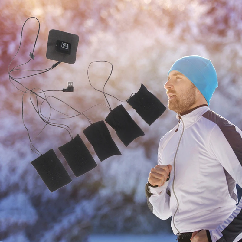 Description Picture 2 of item1Set USB Electric Heated Jacket Warm Winter Heating Vest Pads for DIY Heated Clothing