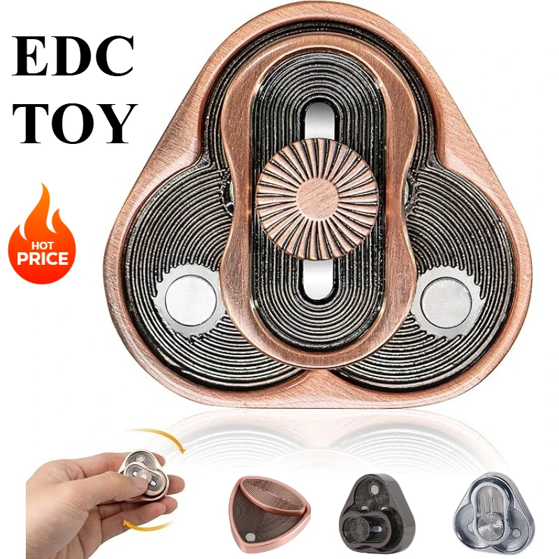 Metal Fidget Slider Toy Triangle Spin Card Push EDC Toy Sensory Fun Office Desk Relief Anxiety Adult Ideal Gift fidget toy sensory fidget toy anti stress toy finger sensory toy