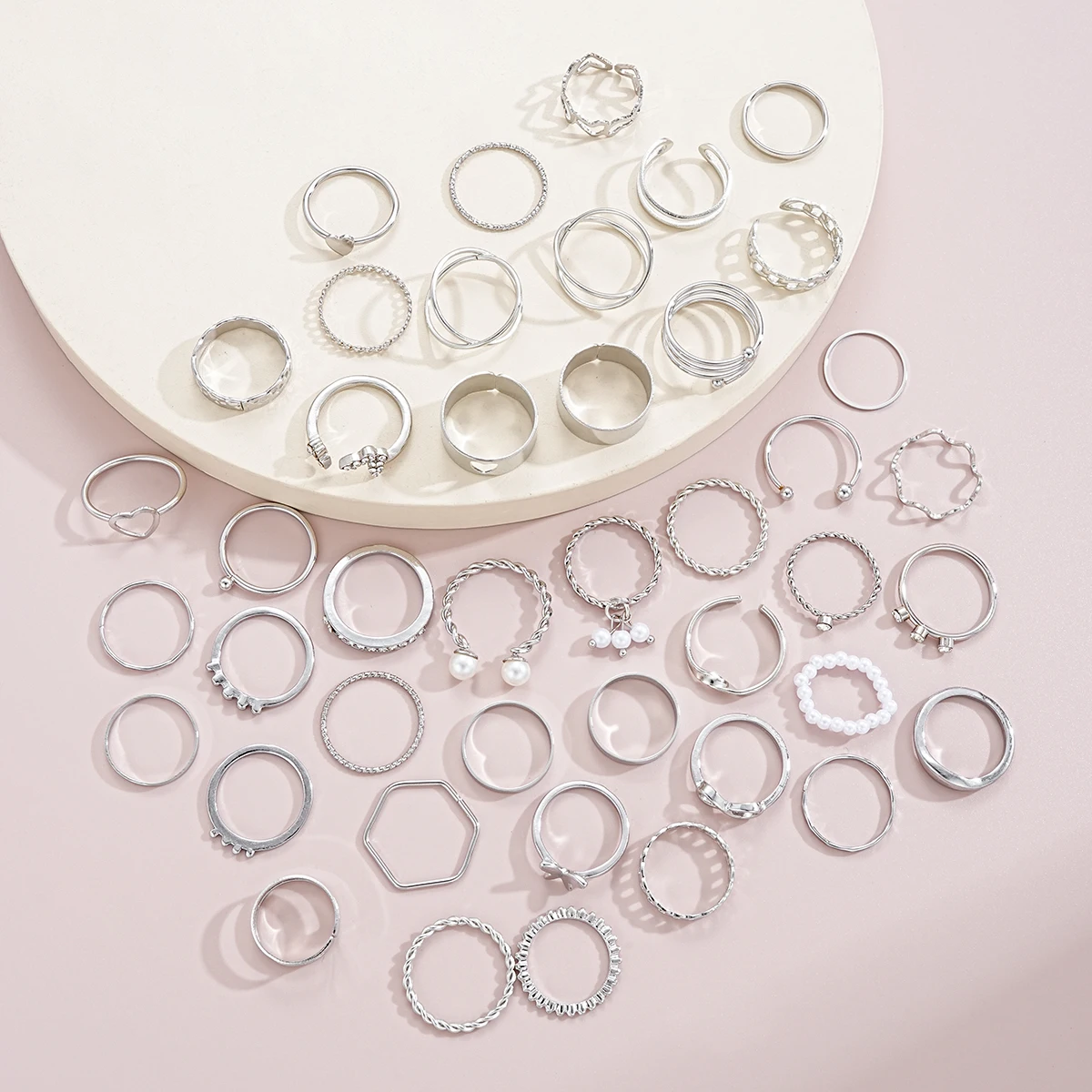 67 Pcs/Set Boho Style Metal Earrings Necklaces Rings Bracelets Multi Piece Jewelry Set For Women Daily Wear New 2024 Fashion