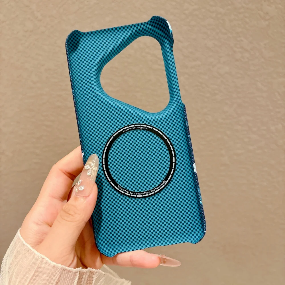 Frameless Luxury Carbon Fiber Wave Magnetic Phone Case