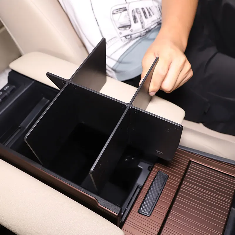 for Toyota Sienna 21 23 ABS Black Car Console Armrest Storage Box Insert Tray Center Console