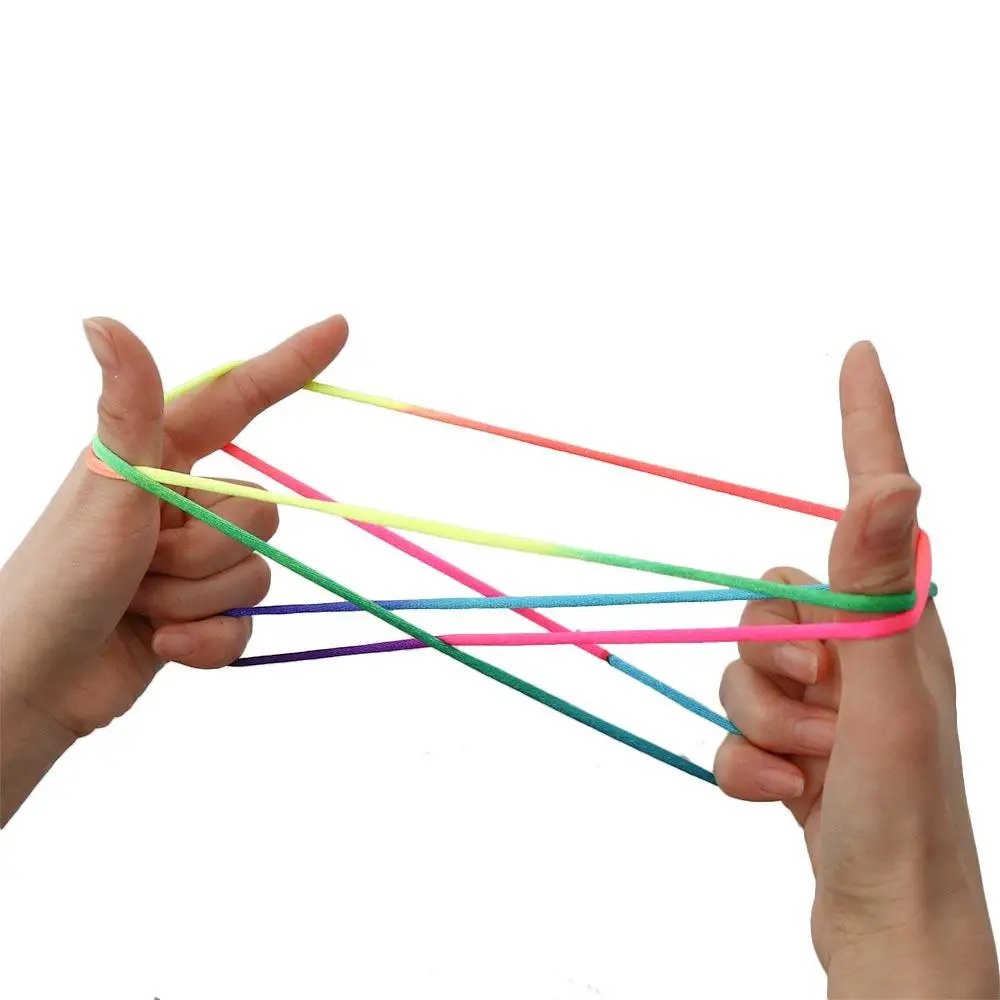 

Intelligent Toy String Finger Games Colorful Rainbow Color String Game Toy 165cm Nylon Fumble Finger Thread Party Supplies