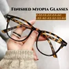Women's Round Frame Myopia Glasses Vintage Transparent Minus Diopter Glasses Unisex Trend Blue Light Blocking Near Sight Eyewear 1
