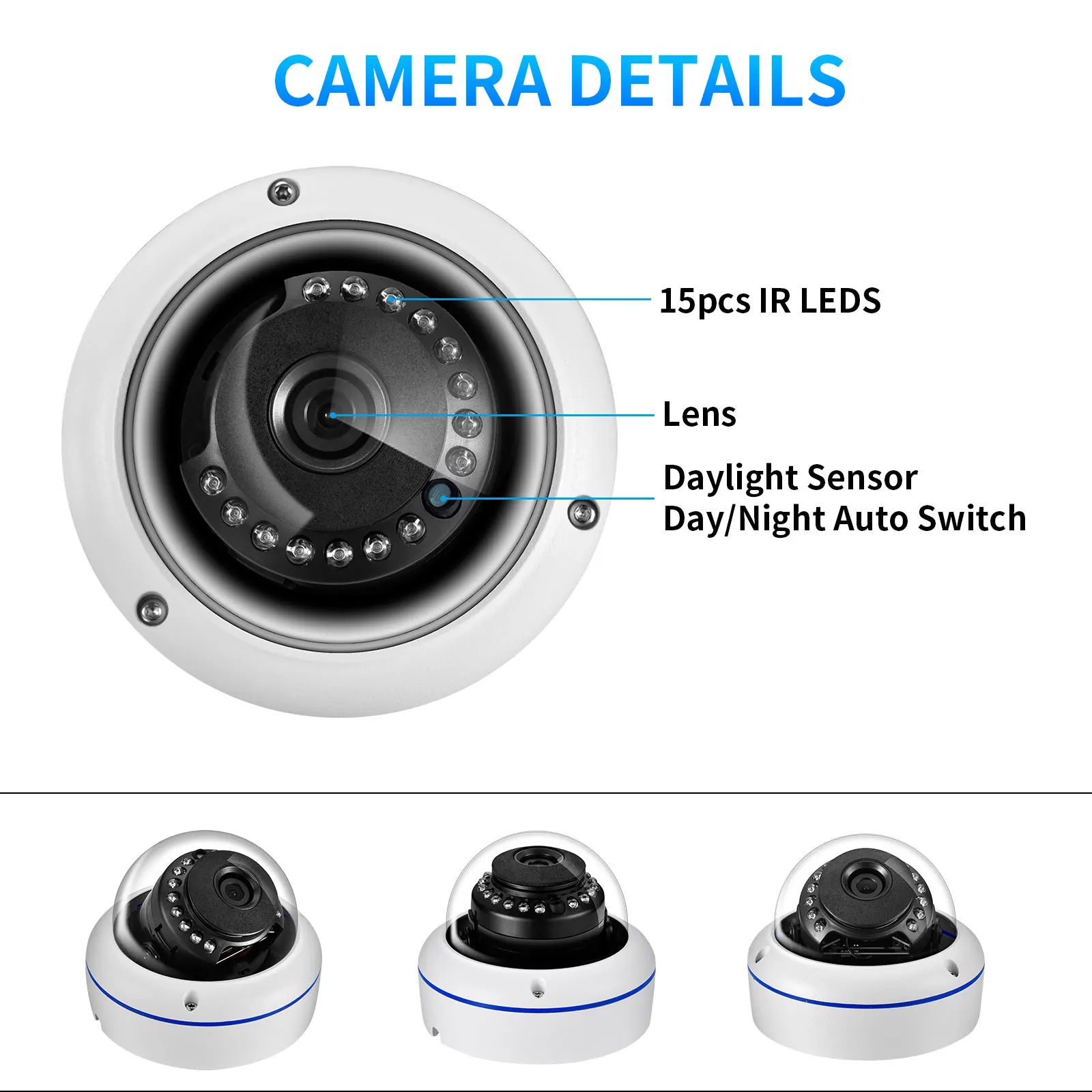 Gadinan AHD 보안 카메라 시스템 HD 5MP 1080P 금속 돔 방수 비디오 감시 세트 BNC 4채널 DVR 키트 2/4PCS 카메라