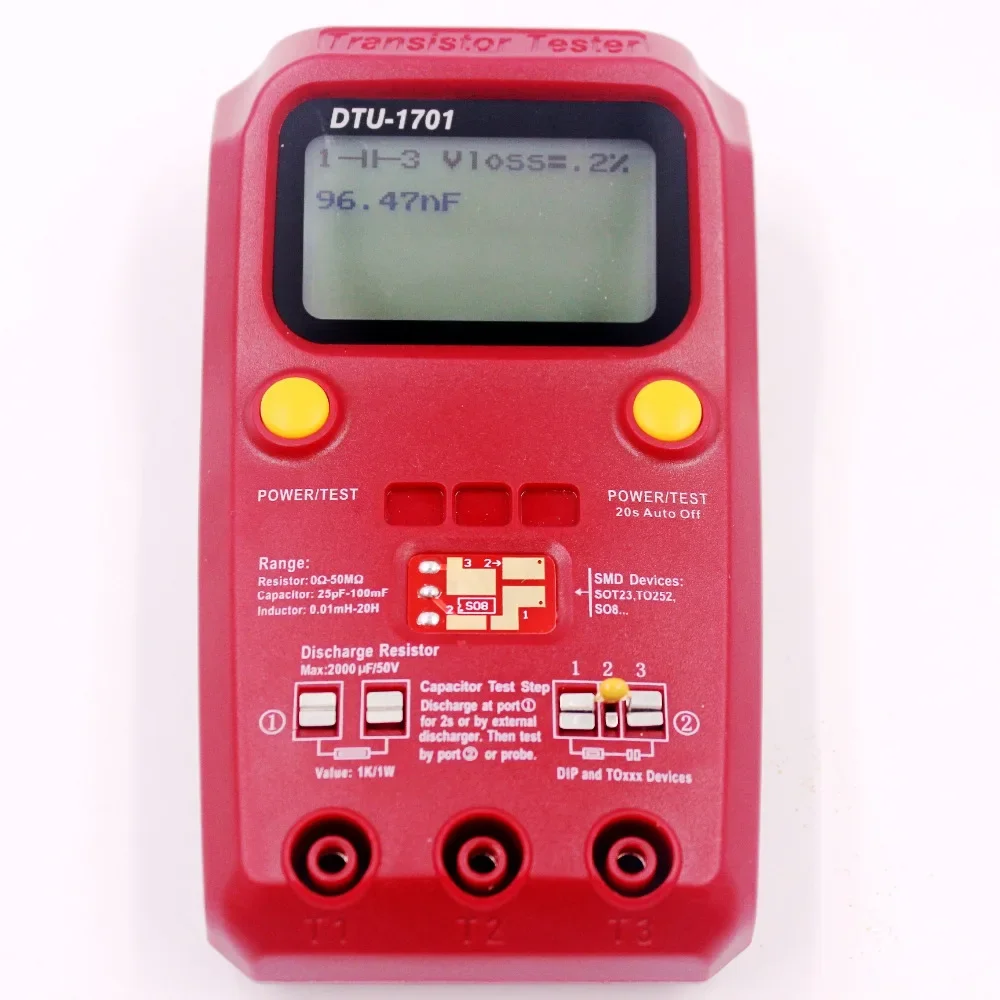 DTU1701 transistor tester MOSFET triode LCR inductance resistance capacitance SCR ESR meter SMD multifunction tester digital multimeter transistor tester multimeter tester analog multimeter capacitance tester