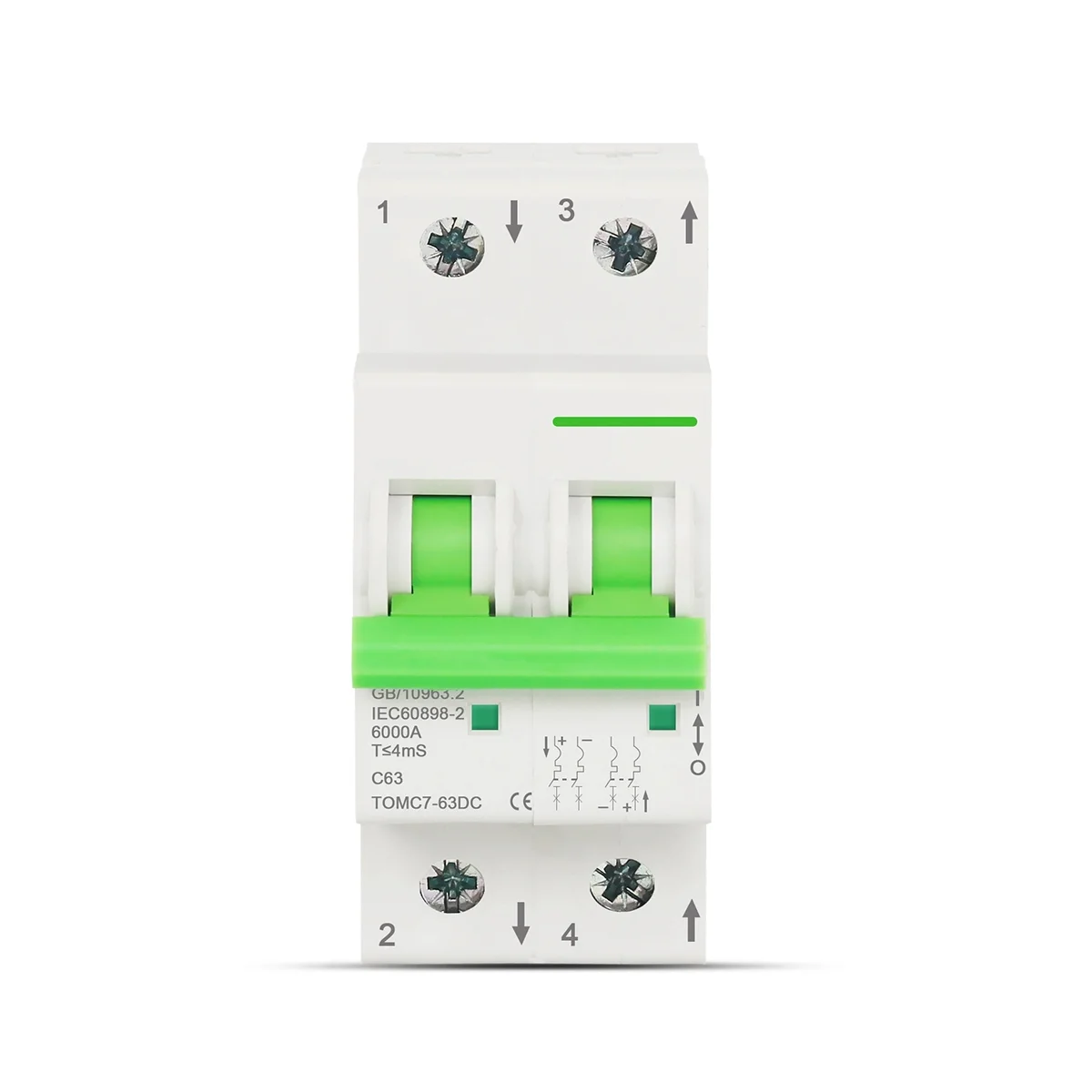 

DC550V Solar PV Circuit Breaker 2P 63A Mini Circuit Breaker for PV System Short Circuit Protector