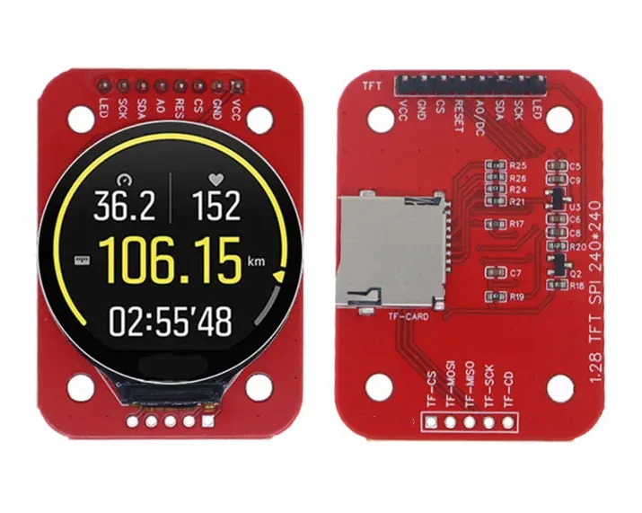 IPS 1.28인치 8PIN/12PIN SPI TFT LCD 컬러 원형 스크린 모듈 GC9A01 드라이브 IC 240(RGB)*240