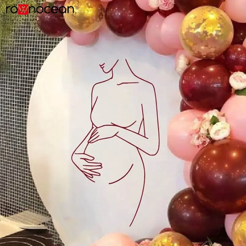 Pregnant Woman art Gender Reveal Decoration Baby Shower Decor Pregnant Mom Mothers Day nursery Decor Boho Neutral 2456
