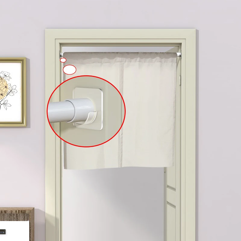 

2pcs Strong Curtain Rod Bracket Holders Hooks Self-adhesive Rod Holder Clothes Rail Bracket Toilet Bathroom Accessories