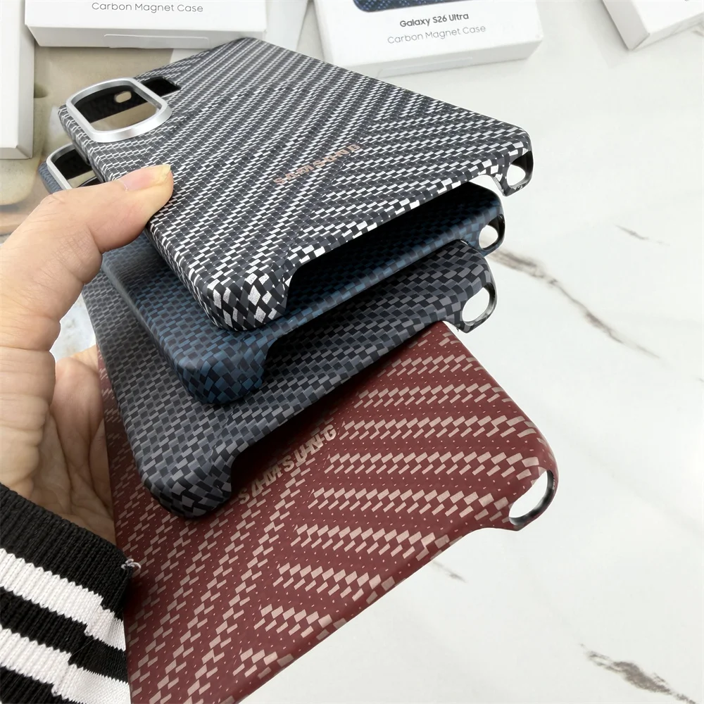 Ultra Thin Carbon Fiber Texture Magnetic Case with Alloy Lens Protection