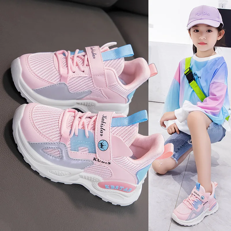 2024 kinder Turnschuhe Mädchen Schule Casual Outdoor Atmungsaktive Laufschuhe Licht Weiche Tenis Rosa Nicht-slip Kinder Schuhe_voghion.com