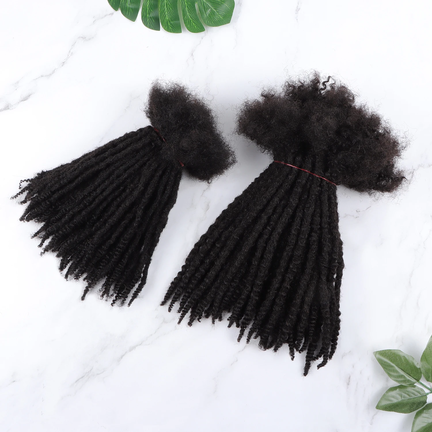 Orientfashion Textured Coiled Tips Curly Ends Locs Human Hair Natural Black Can Be Colored Extensions Small Size Soft Dreadlocks