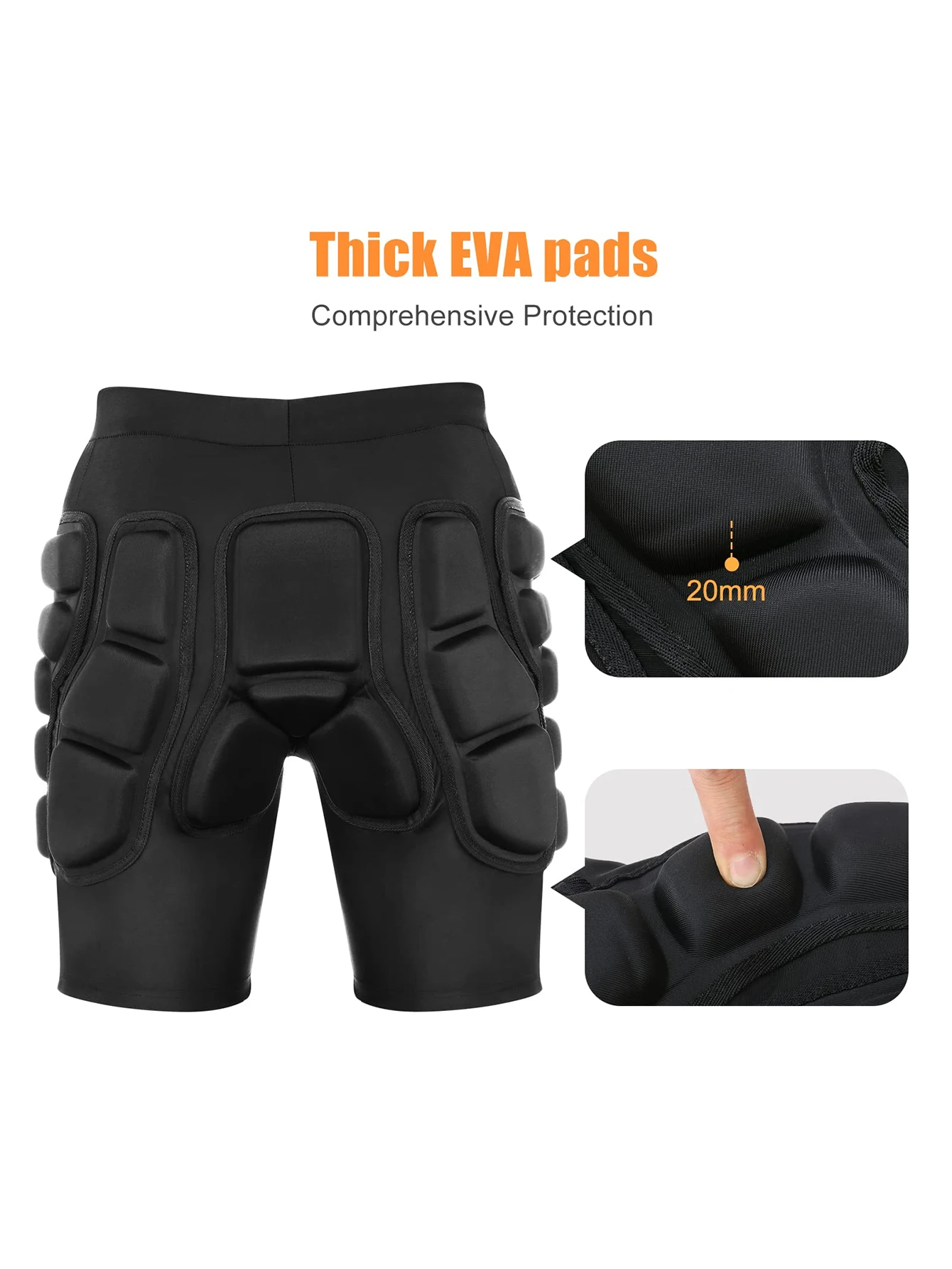 AVIVOR Snowboard Protection Padded Compression Shorts 3D Protection For Hip 0.8" Thick Ski Butt Pad protective shorts hip protective pads