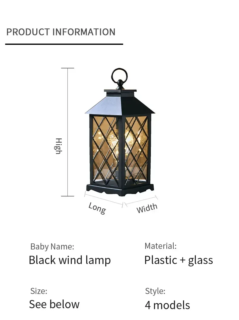 Vintage Plastic Black Wind Lamp