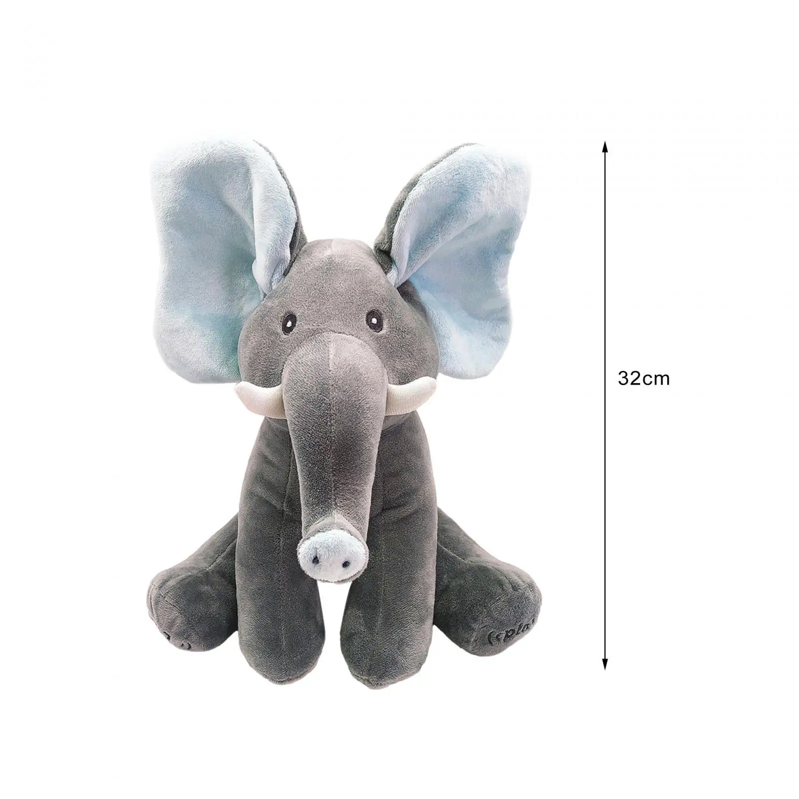 Plush Baby Musical Toy Peek A Boo Electric Plush Toy Plush Singing Elephant for Birthday Gifts Preschool Language Expression