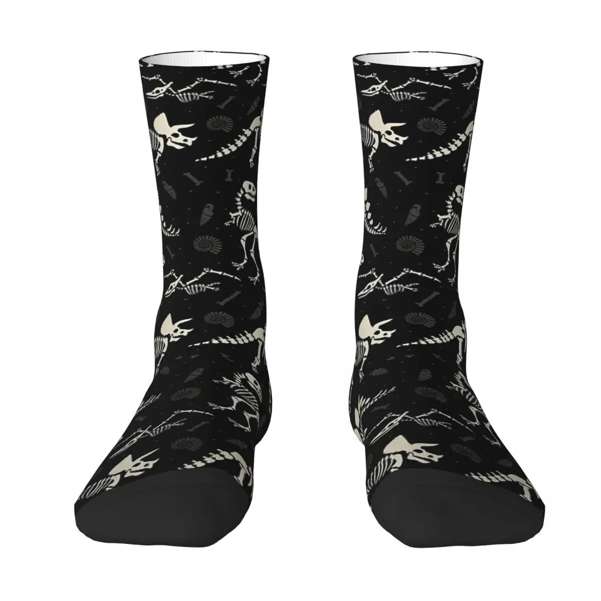 Dinosaur Fossils In Black Adult Socks,Unisex socks,men Socks women Socks