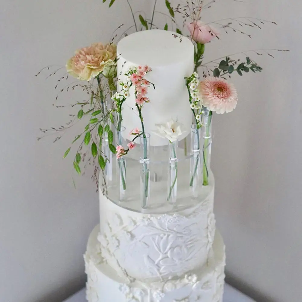 Acrylic Cake Stand for Wedding Party Elegant Acrylic Cake Stand with Floral Centerpiece for Weddings Parties Dessert Displays