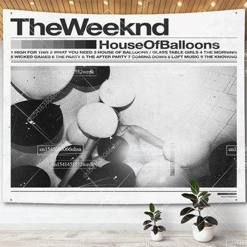 Affiches d'album de musique The Weeknd, tapisserie de maison de ballons, décor de salon, tapisseries Hippie esthétiques, décoration de maison 1