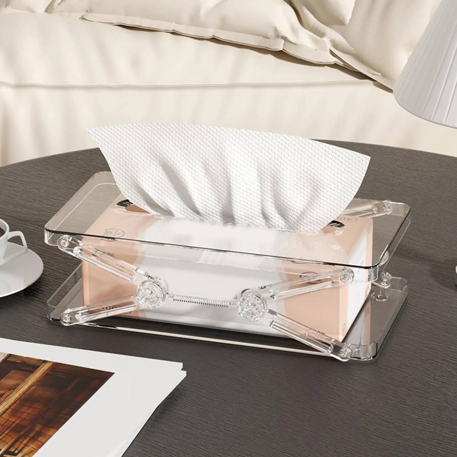 Light Luxury Liftable Paper Storage Box Creative Spring Paper Box Living Room Bedroom Restaurant Household Tissue Box