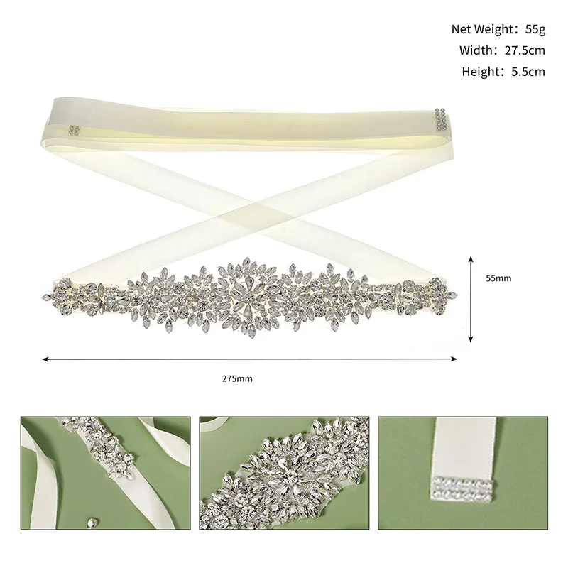Fashion Hand-stitched Heavy Duty Belt Handmade Sparkling Rhinestone Waistband for Women Bridal Wedding Dress Belt Accessories bridal waistband bridal dress decoration