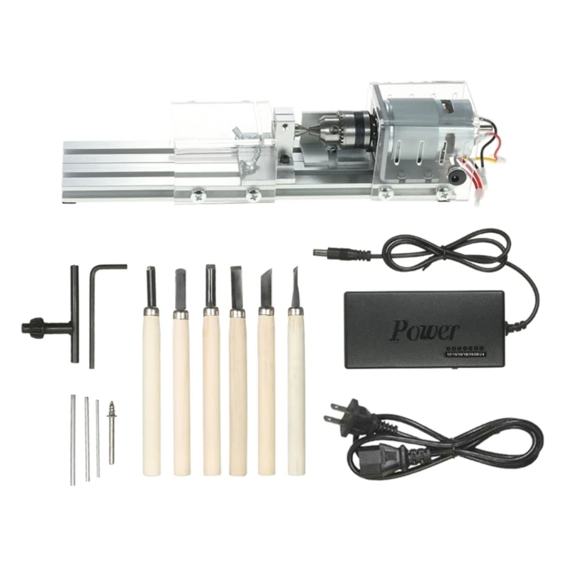 

K1KA Mini Lathe Beads Machine Drill Rotary Tool DC12-24V or AC100-240V 50/60Hz Voltage Spring Load Cutting Tool US Plug