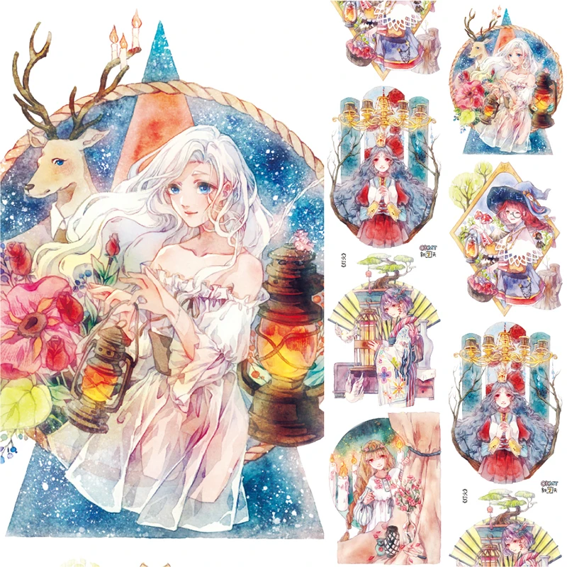 

The Light Godness Girl Washi Tape Paper PET Character Decorative Diary Decoration