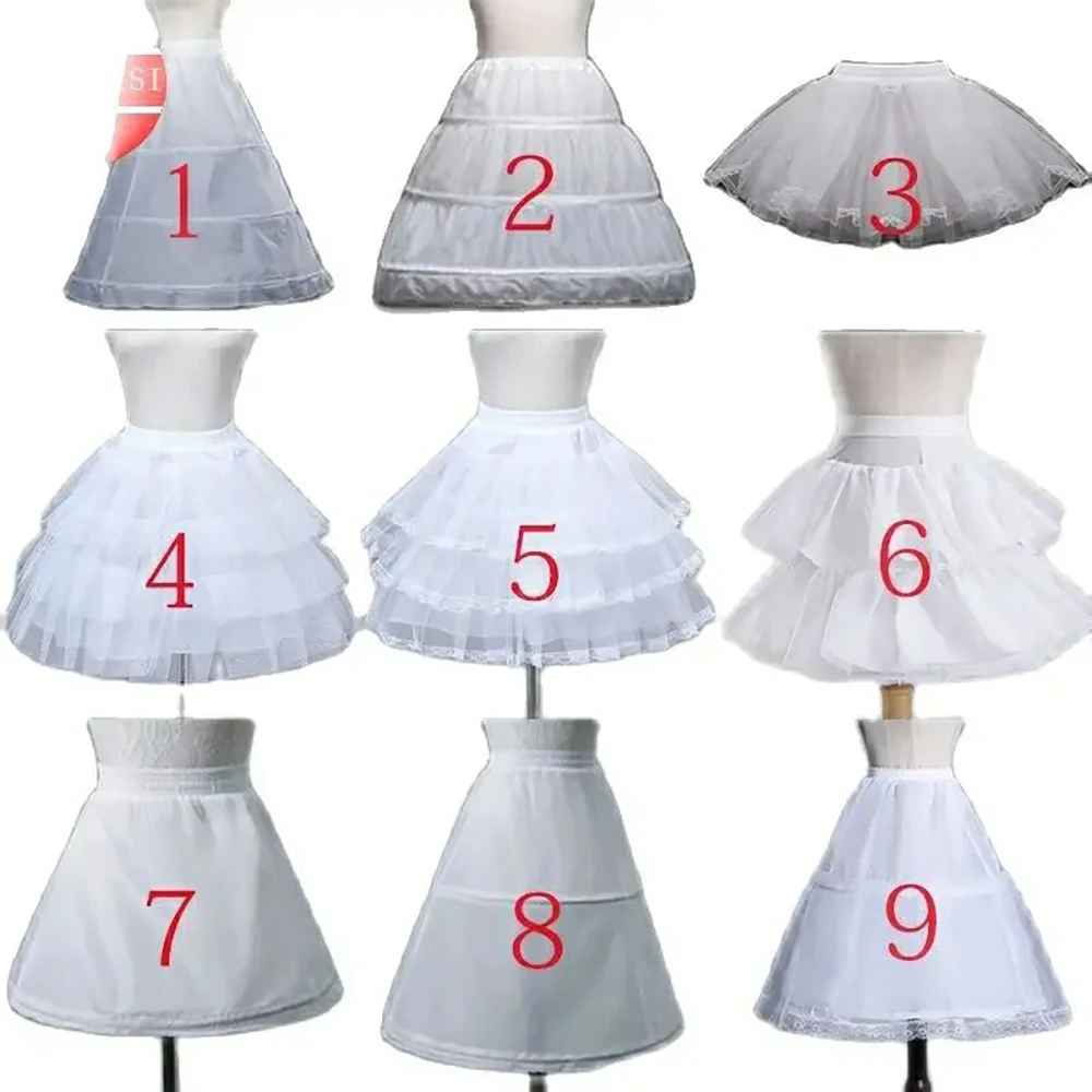 Flower Girl Underskirt Lolita Petticoat Petticoat Underskirt Petticoat Skirt Tulle Tutu Skirt Flower Girls Petticoat Underskirt Cosplay Party Short Dress Jupon Enfant Fille Lolita Ballet Tutu Skirt Enaguas Sottogonna Mini