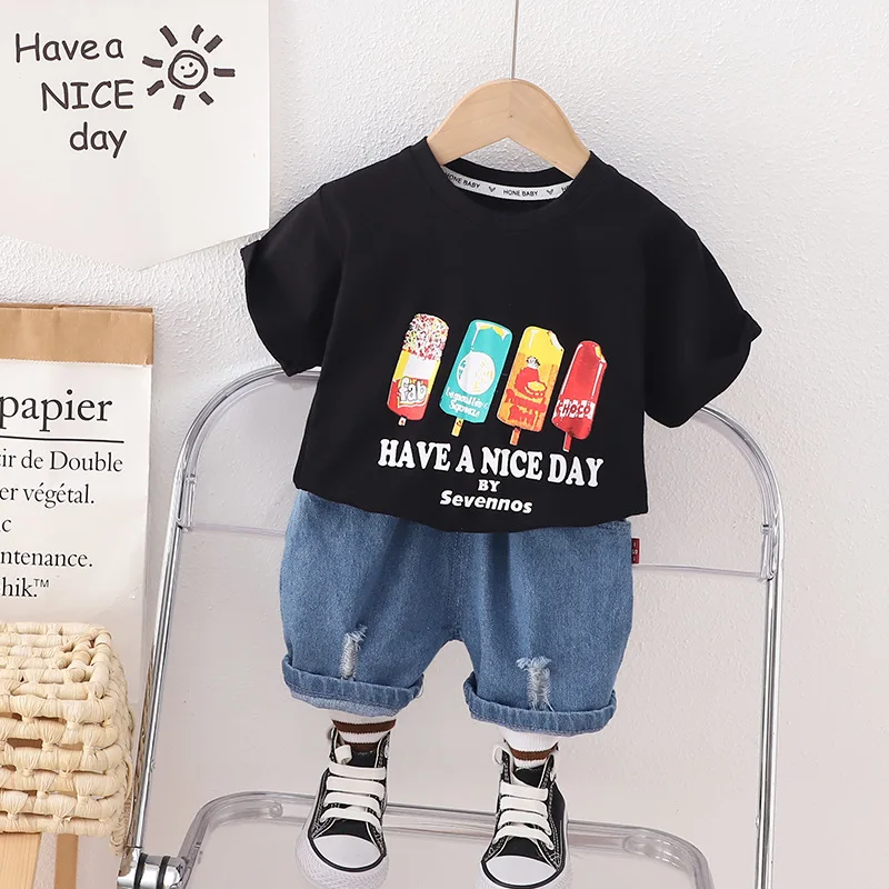 

Baby Boy Summer Clothes Kids Set 2024 Korean Style Casual Short Sleeve T-shirts Tops and Shorts Childrens Bebes Jogging Suits