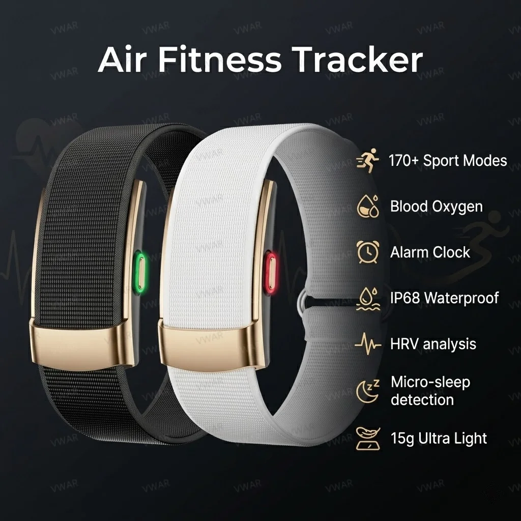 Ultra-Light VWAR Air Fitness Tracker with 170+ Sport Modes and IP68 Waterproof Smartband
