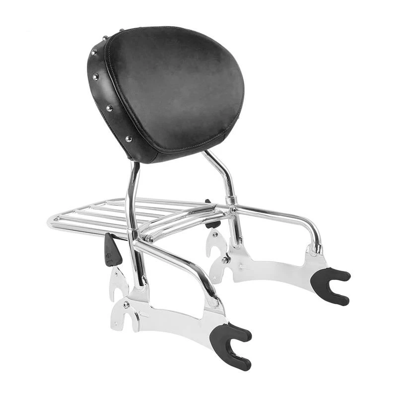 Motorcycle 12" Backrest Sissy Bar Pad Luggage Rack For Indian Chief Vintage Classic Dark Horse