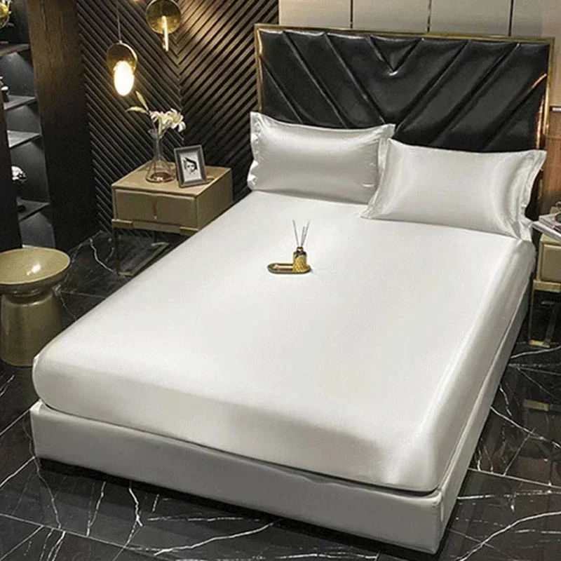 High-end Blending Natural Mulberry Silk Bedding Set Luxury Satin Silky Queen Size Duvet Cover Set with Sheets King Size Bed Set 4
