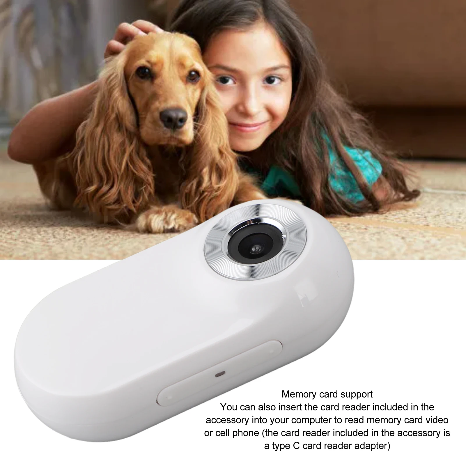 Pet Collar Camera for Videos and Photos HD 1080P 170&deg; Wide Angle USB Rechargeable Pet Camera Collar for Dogs Cats
