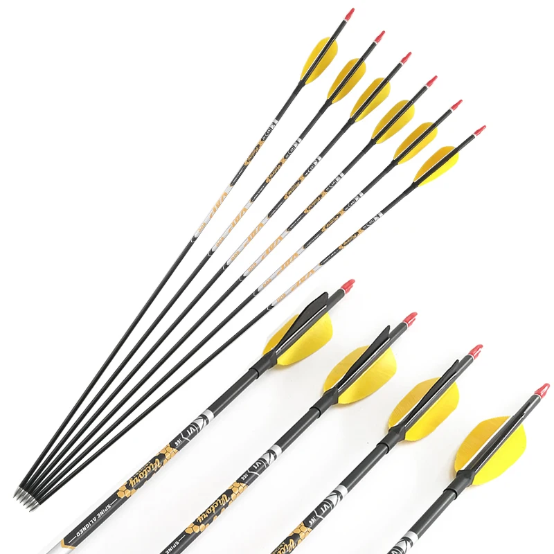 

Archery Carbon Arrows ID4.2mm Shaft 3 Inch Turkey Feathe for Compound Recurve Bow Longbow Hunting 12pcs