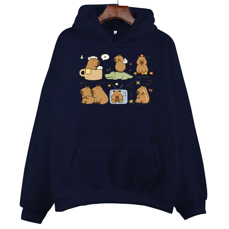 Sweatshirt Jacket Zip Up Hoodie Fleece Hoodies Print Hoodies Funny Capybara Cartoon Anime Women Long Sleeve