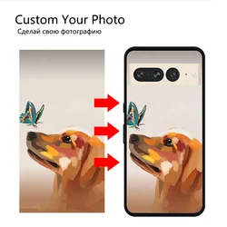 Personalized Silicone Phone Case with DIY Photo, Name, and Text Design - Pixel 6 (Custom Black Case)